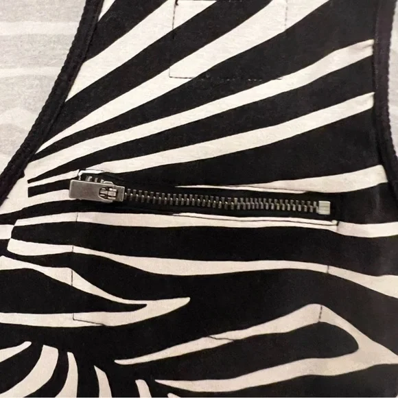 Free People Black and White Zebra Print Romper - Picture 7 of 9